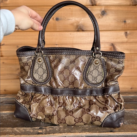 Gucci Handbags - Gucci VINTAGE Crystal Mix Monogram GG Canvas Tote Bag